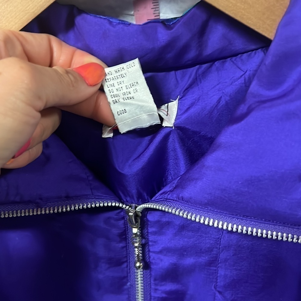 vintage Janeve windbreaker zip up size large purple\green color - Picture 6 of 8